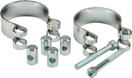 HardDrive XL 48mm exhaust clamps, robust metal clamps designed for secure exhaust pipe installation, shown in the image.
