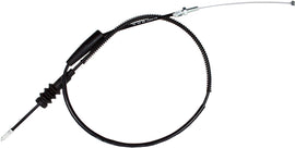 Motion Pro black vinyl throttle cable for motorcycle control lines, featuring durable construction and precise fitting.