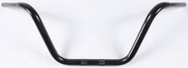 HardDrive 1.25-inch black ape hanger handlebar with 12-inch cable clamp and thru clamp for motorcycle handlebars.