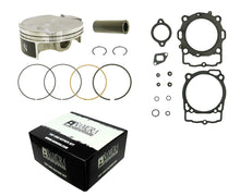 Load image into Gallery viewer, Namura Top End Kit Hyperdryve 94.94 for KTM 185 with piston components and piston kit parts in the image.