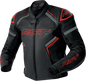 S1 D3o Leather Jacket Blk/Gry/Red 2x