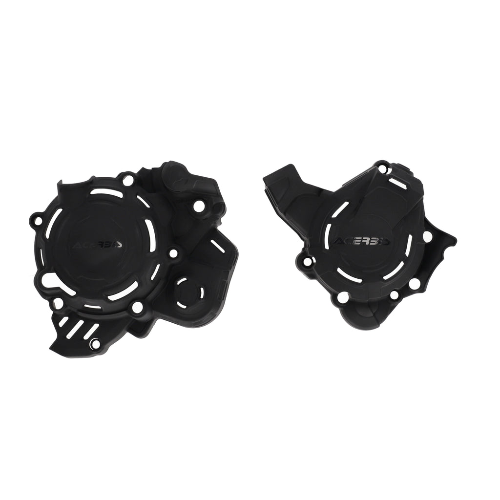 Acerbis X-Power Kit in black for KTM motorcycles, shown with various components laid out on a white background.