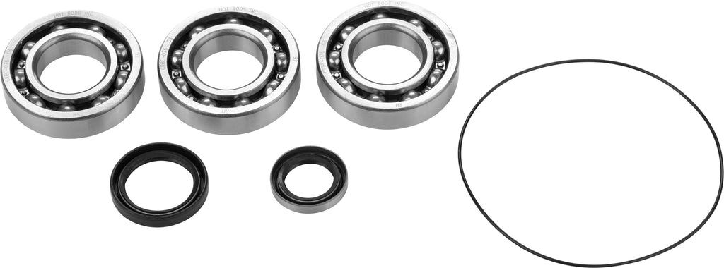 Hot Rods engine main bearing and seal kit Pol 421-HR009, showing metal bearings and seals on a clean workspace.