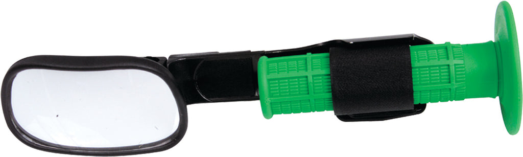 CIPA Universal Grip End Mirror 54-1005, a motorcycle mirror with a black grip end design, mounted on a vehicle handlebar.