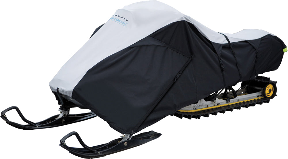 Classic Accessories 300d Deluxe Travel Cover for long tracks up to 136 inches, designed for outdoor storage protection.