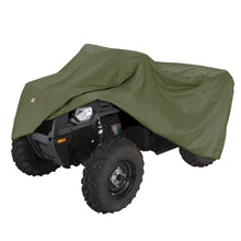 Load image into Gallery viewer, Classic Accessories ATV storage cover in olive green, designed for 2 ATVs, with durable material and secure fit.
