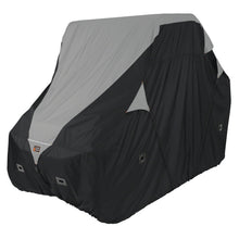 Load image into Gallery viewer, Classic Accessories UTV Deluxe Storage Cover in gray, fits 150x66x75 inches, made of durable weather-resistant material.