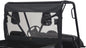 Black UTV rear windshield by Classic Accessories, durable poly material, provides weather protection for off-road vehicles.