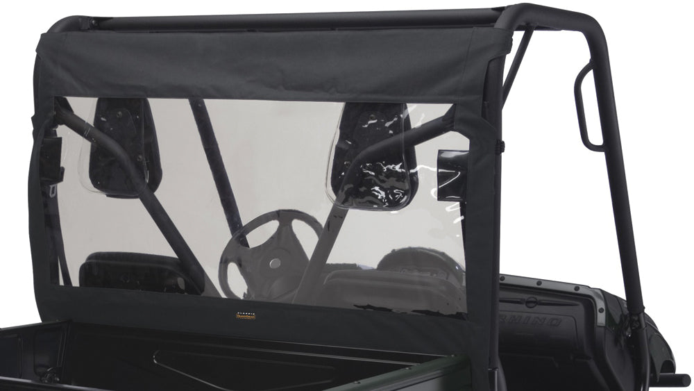 Classic Accessories UTV rear window windscreen in black, made of durable poly material for off-road vehicle protection.