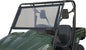Black UTV windshield by Classic Accessories, designed for Kaw/Pol vehicles, providing protection and clear visibility.