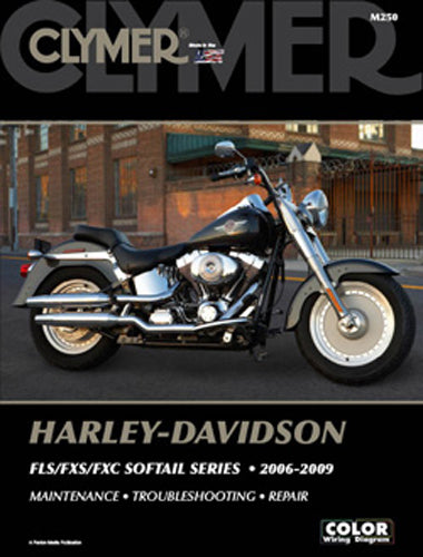 Clymer repair manual for Harley-Davidson Softail models, includes detailed tool instructions and diagrams.