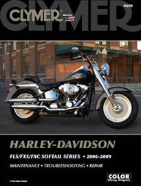 Clymer repair manual for Harley-Davidson Softail models, includes detailed tool instructions and diagrams.