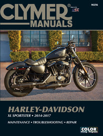 Clymer repair manual for Harley-Davidson Sportster 27-M256, showing detailed cover with tools and motorcycle illustrations.