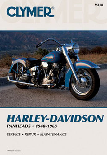 Clymer Repair Manual for Harley Panhead 27-M418, detailed tools guide with illustrations and instructions for motorcycle maintenance.