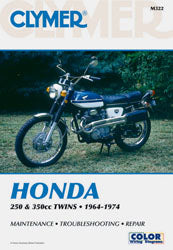 Clymer repair manual for Honda 250-350cc twin engines, detailed tools guide with technical diagrams and maintenance instructions