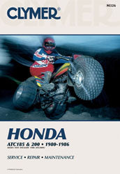 Clymer repair manual for Honda ATC 185 and 200 models, detailed tools guide with technical diagrams and maintenance instructions.