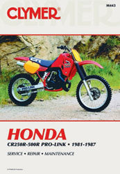 Clymer repair manual for Honda CR250 and CR500R motorcycles, detailed tools guide with technical illustrations and maintenance info.