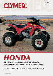 Clymer HON TRX250X repair manual, detailed tools guide for Honda ATV maintenance and repairs, black and white cover image