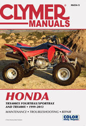 Clymer repair manual for Honda TRX 400EX, tools guide, detailed illustrations, and instructions for maintenance and repairs.
