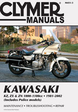 Charger l'image dans la galerie, Clymer repair manual for Kawasaki 1000/1100 Fours, detailed motorcycle maintenance guide, showing cover with manual title.