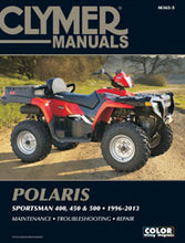 Charger l'image dans la galerie, Clymer repair manual for Polaris Sportsman and Xplorer 27-M365 ATV, showing detailed illustrations and step-by-step instructions