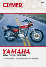 Load image into Gallery viewer, Clymer repair manual for Yamaha 650 Twin motorcycle, detailed tools guide with diagrams and instructions.