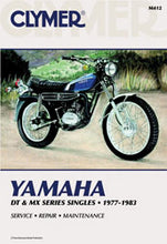 Load image into Gallery viewer, Clymer repair manual for Yamaha DT and MX models, tools guide and maintenance instructions, featuring detailed diagrams and illustrations