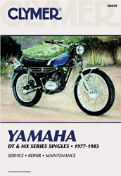 Clymer repair manual for Yamaha DT and MX models, tools guide and maintenance instructions, featuring detailed diagrams and illustrations