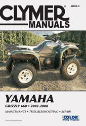 Clymer repair manual for Yamaha Grizzly 660, detailed tools guide with illustrations for maintenance and repairs.
