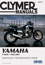 Load image into Gallery viewer, Clymer repair manual for Yamaha V-Max 27-M375 motorcycle, detailed tools and maintenance instructions illustrated on cover