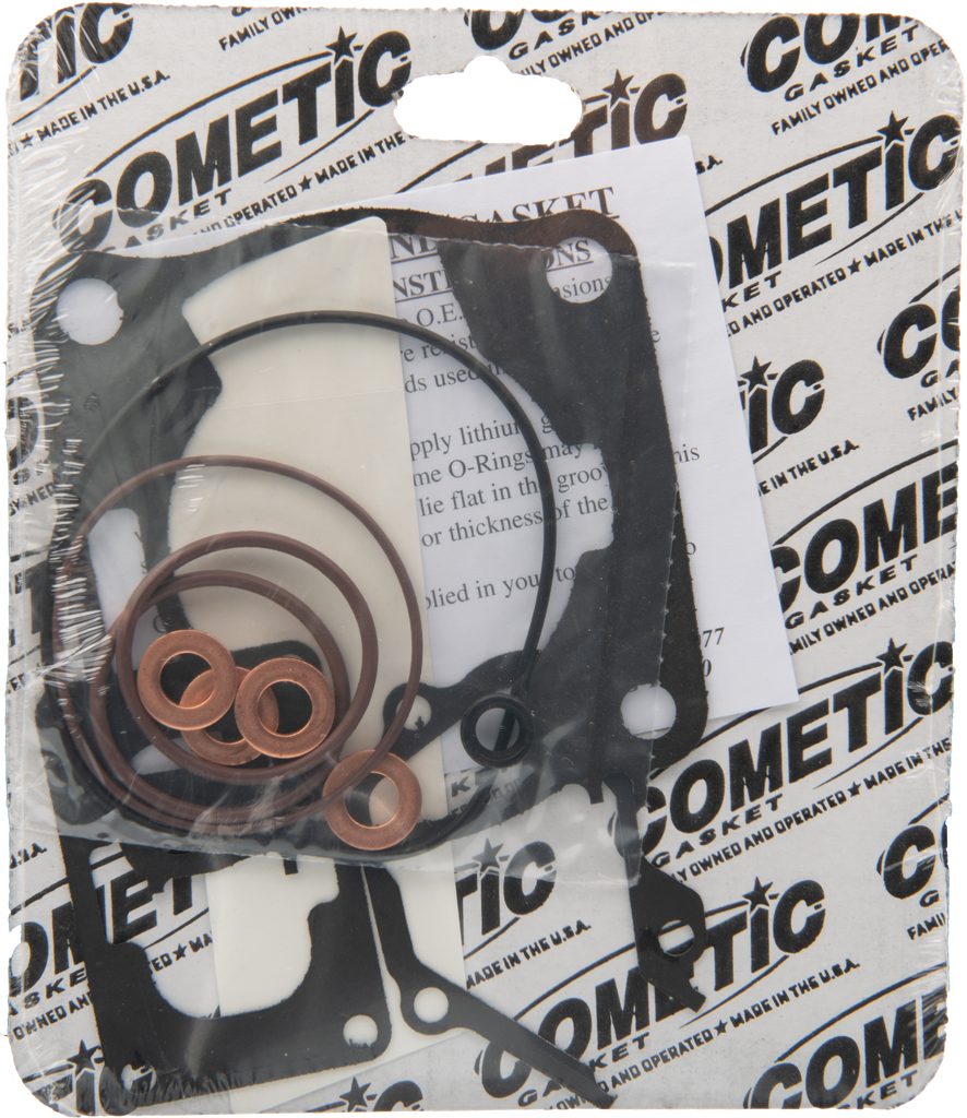 Cometic top end gasket kit for Yamaha engine, includes multiple gaskets for engine repair and maintenance.