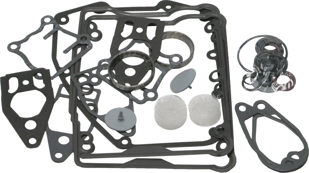 Cometic Twin Cam Kit gaskets and seals for motorcycle engine, includes OE#17045-99 components, designed for Twin Cam motors.