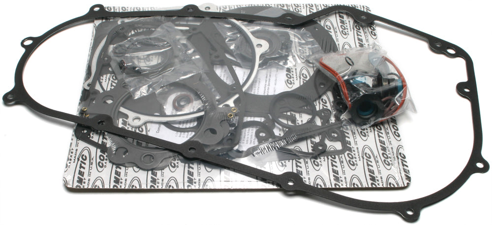 Cometic Complete Est Gasket Twin Cam Kit 68-9149 showing multiple gaskets and seals for motorcycle engine repair.