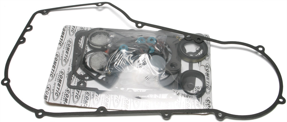 Cometic Complete Est Gasket Twin Cam Kit for motorcycle engine, showing detailed gaskets and seals in the image.