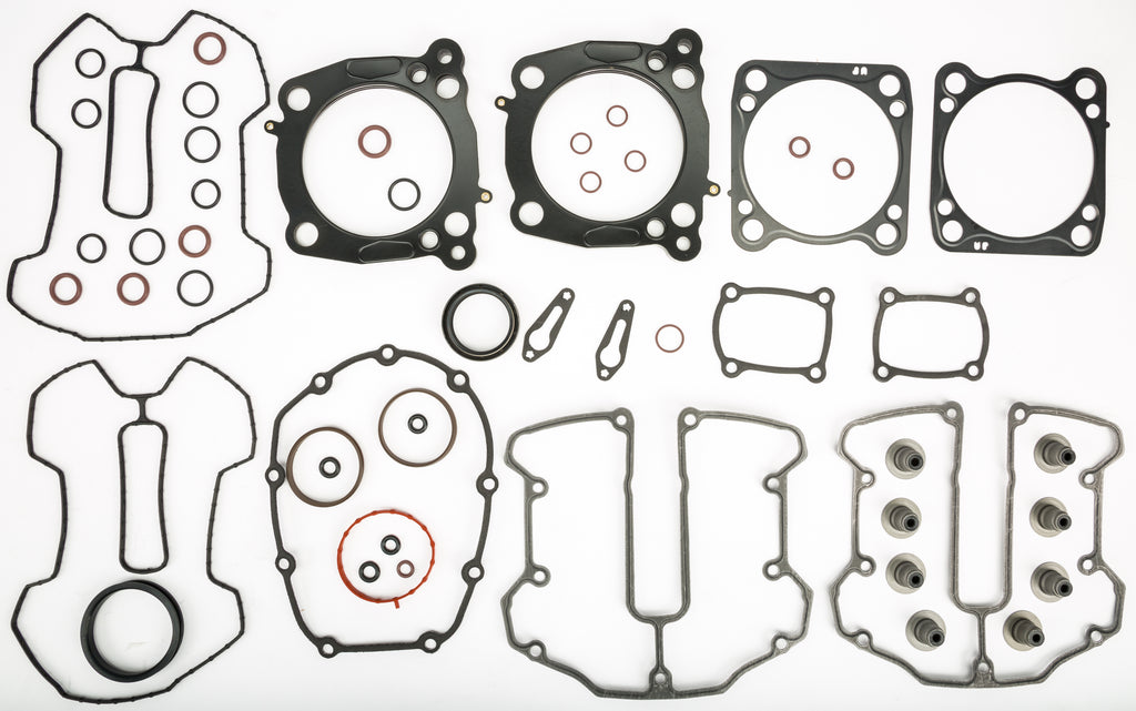 Cometic engine gasket kit with M8 gaskets, 4.250-inch size, for 124 cubic inch engines, includes seals and gaskets.