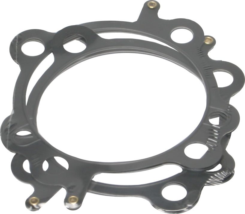 Cometic twin cam head gasket .040 inch thickness, shown in packaging, designed for engine sealing and durability.