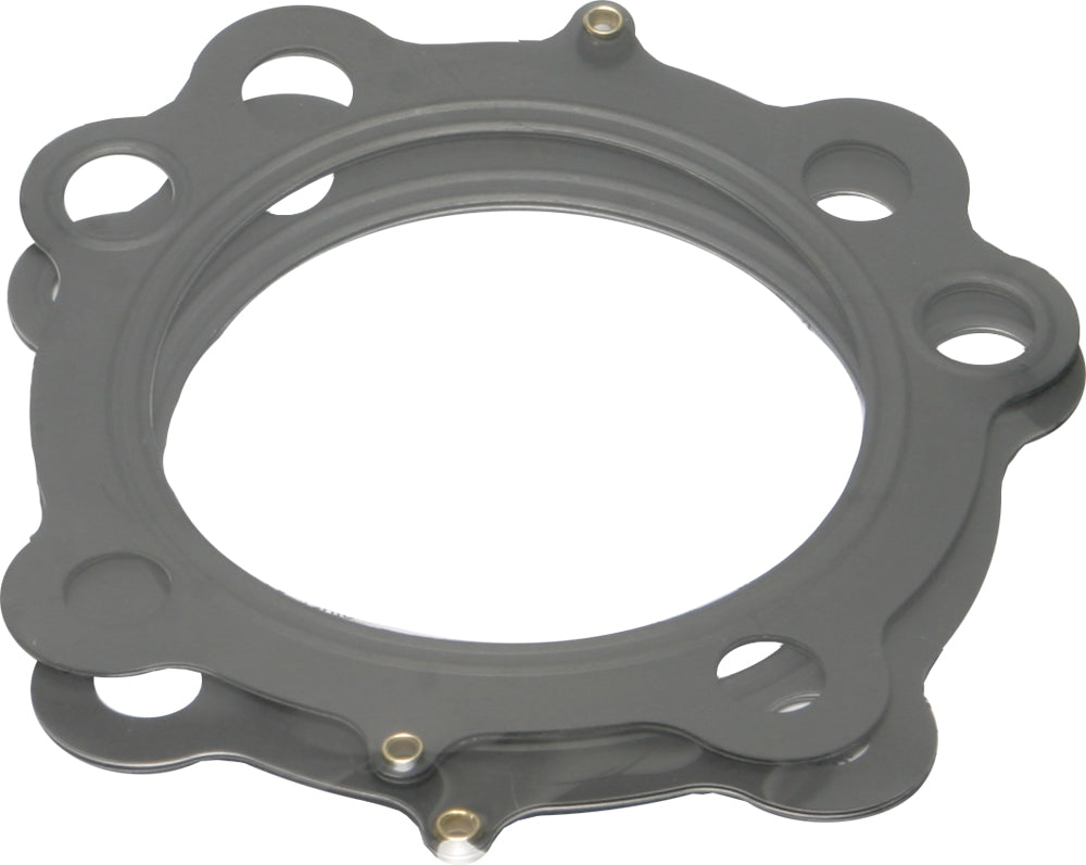 Cometic stock bore .030 head gasket set for Evo Sportster motorcycle, two-piece gasket with sealing surfaces and bolt holes.
