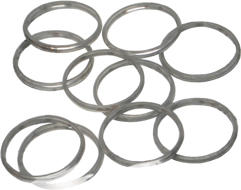Cometic Performance Exhaust Gasket Twin Cam 10 pack, showing close-up of black gasket material with metal edges for motorcycle exhaust sealing.