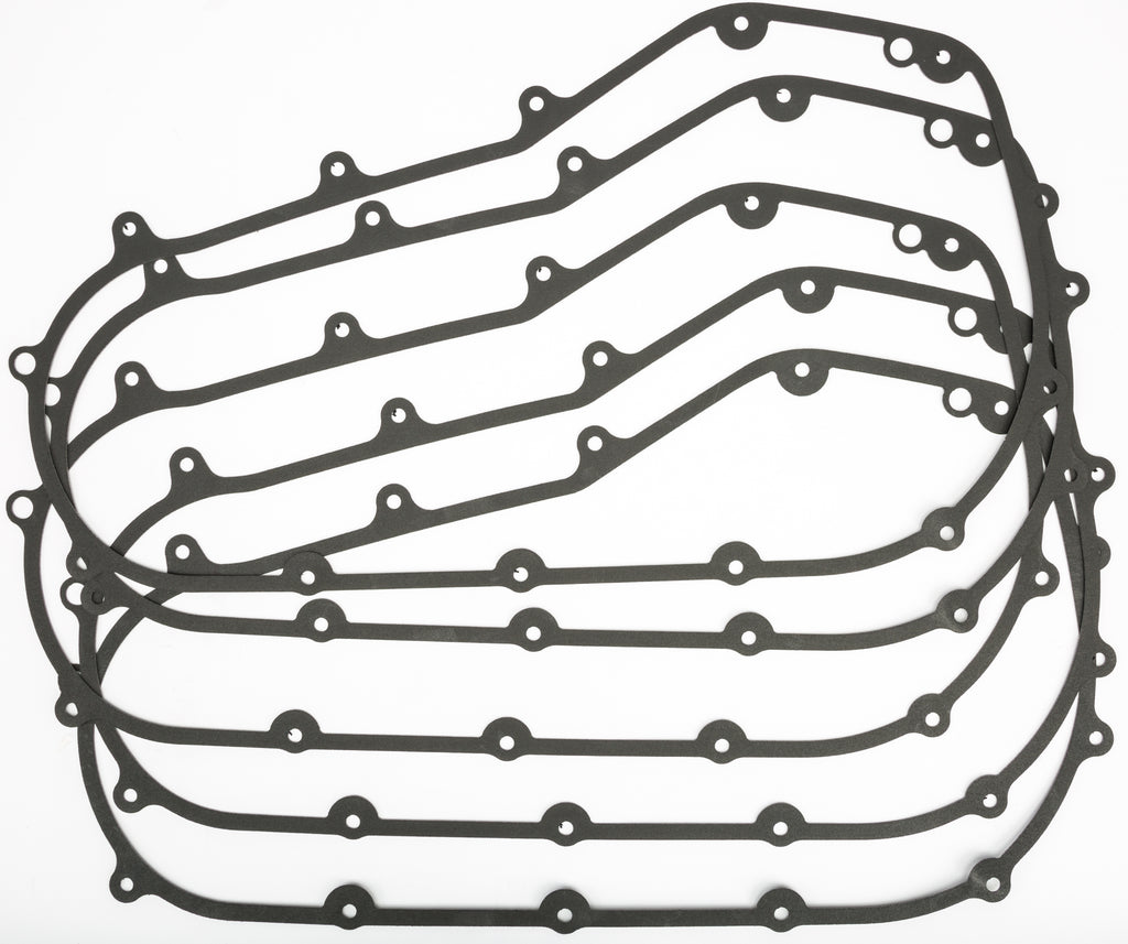 Set of five Cometic primary gasket M8 Softail .032 inch thick, suitable for motorcycle engine sealing, shown in the image.