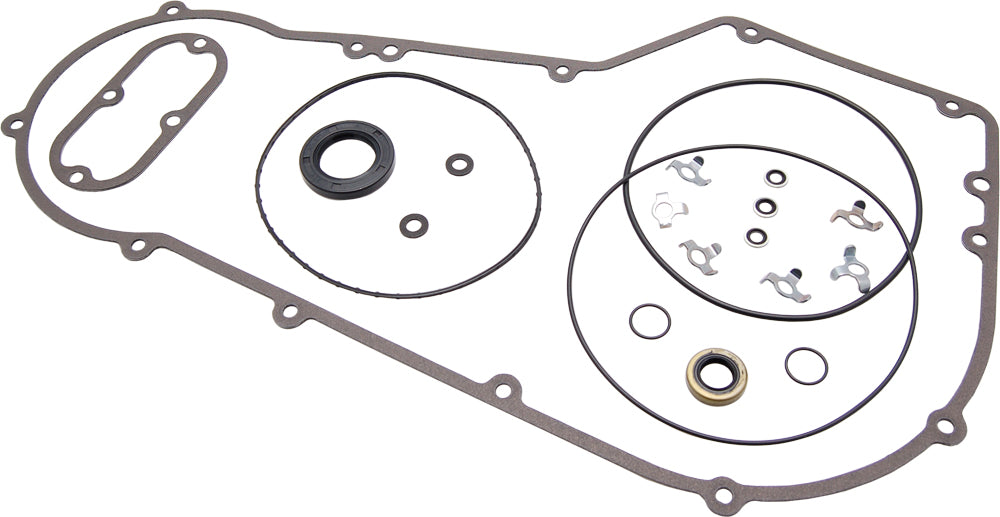 Cometic Big Twin gasket and seal kit with primary gaskets and seals for motorcycle engine repair, designed for durability and fit.