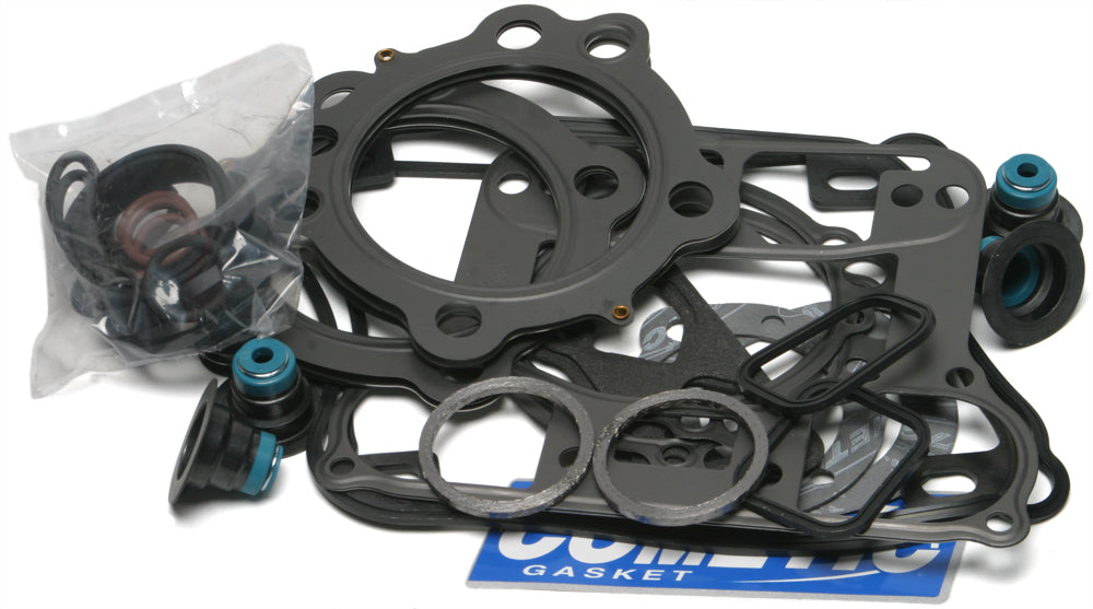 Cometic top end gasket kit for Evo Sportster motorcycle, includes engine seals and gaskets for engine top end repair.