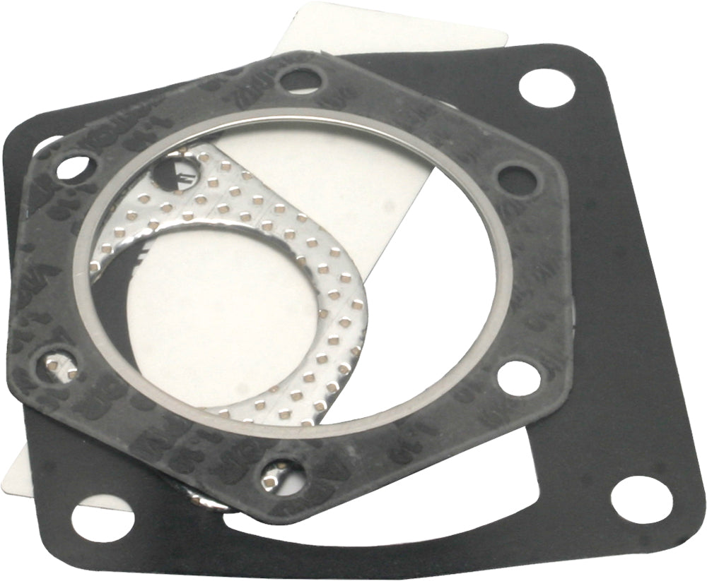 Cometic top end gasket kit with 72mm pistons and seals, including cylinder head gaskets and engine components.