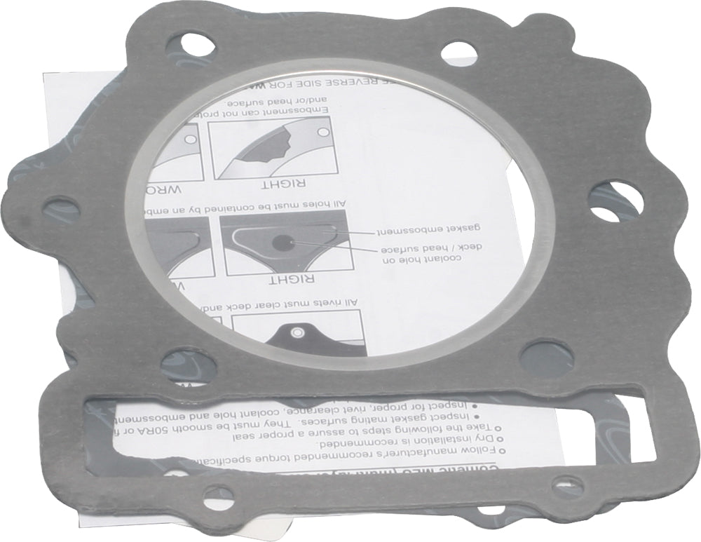 Cometic Top End Gasket Kit 91mm Hon engine with gaskets and seals, featuring detailed gasket components on a white background.