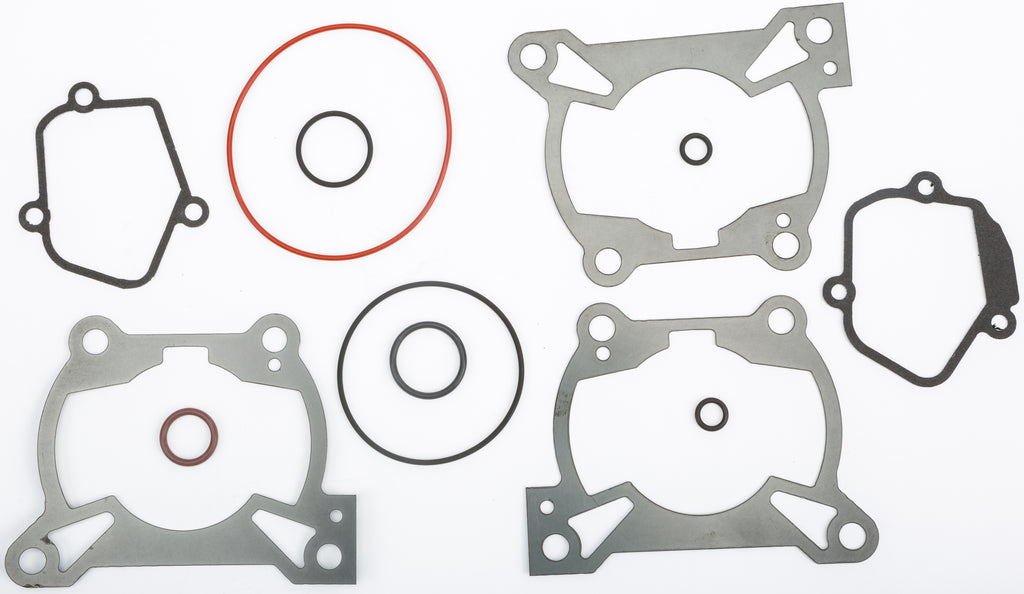 Cometic top end gasket kit for KTM motorcycle, includes gaskets and seals for engine rebuild, shown in image.