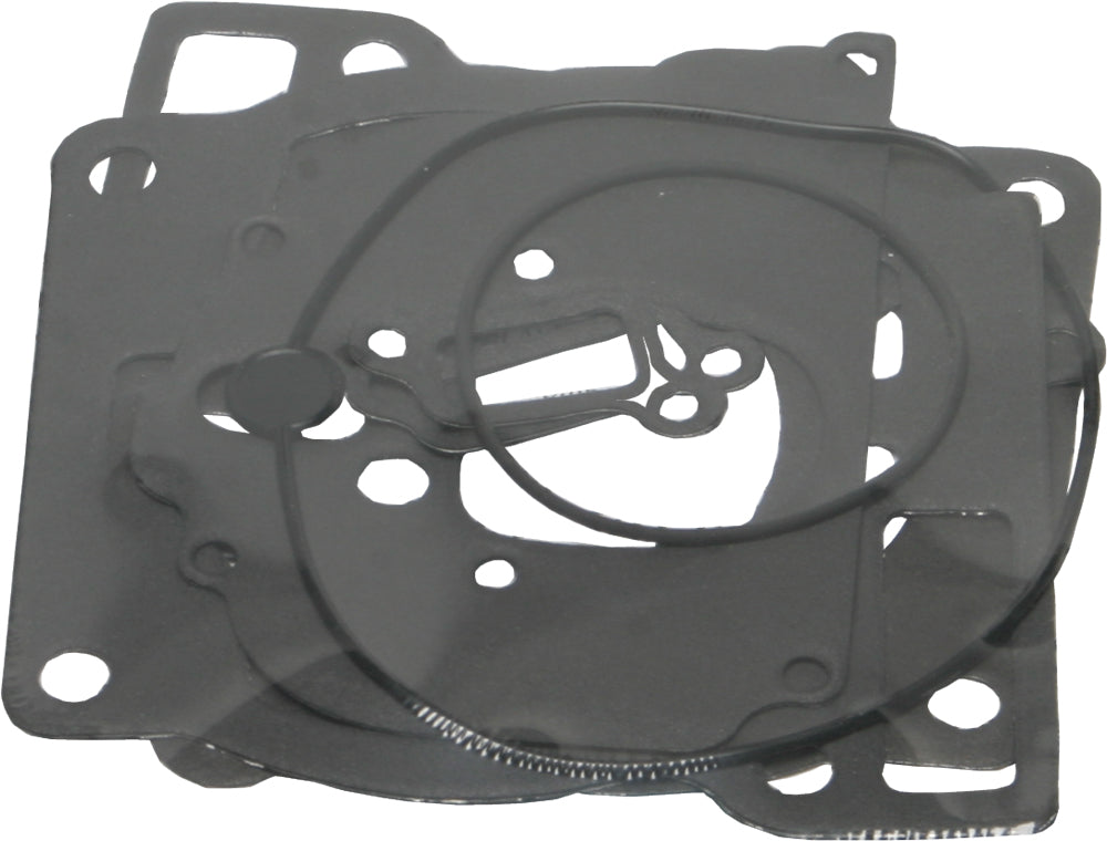 Cometic top end gasket kit for KTM motorcycles, including gaskets and seals, shown with various gasket components.