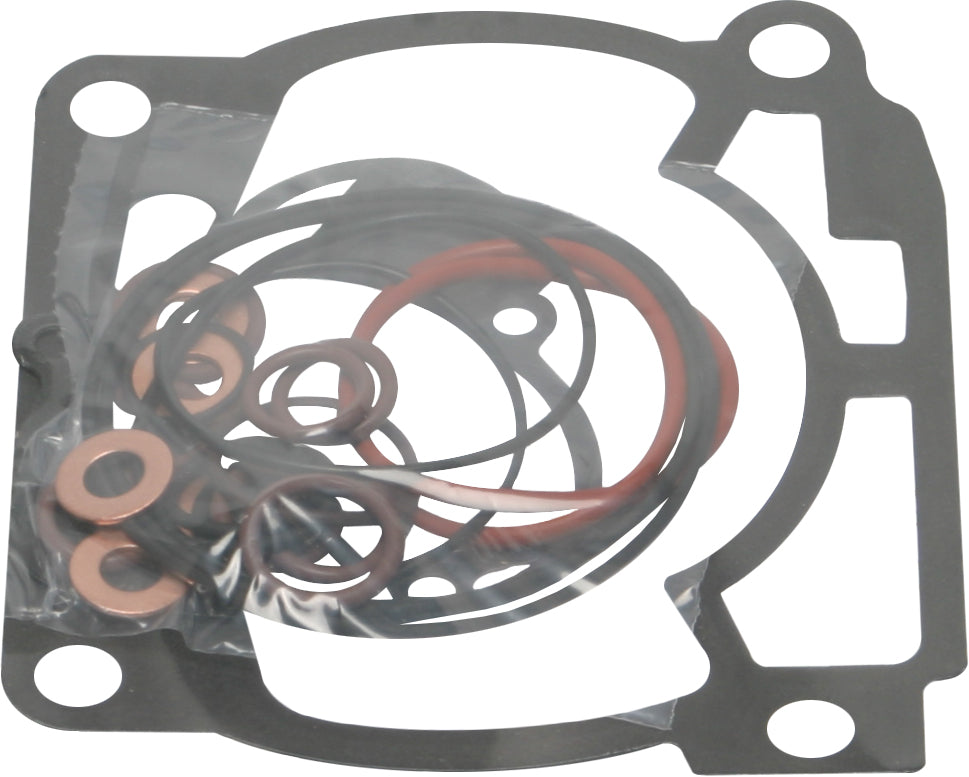 Cometic top end gasket kit for KTM motorcycle, including gaskets and seals, displayed on a clean surface.