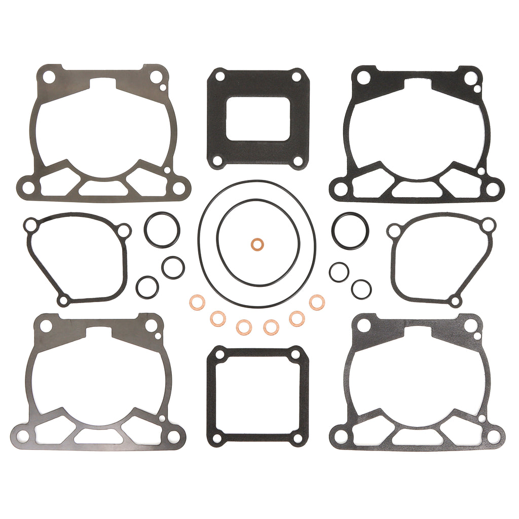 Cometic top end gasket kit for KTM, Husqvarna, and Gas Gas motorcycles, includes gaskets and seals for engine top end repair.