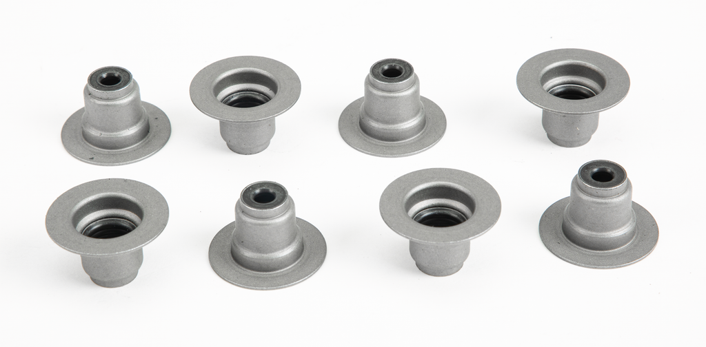 Set of eight Cometic valve stem seal gaskets for M8 engines, OE#18100044, ideal for engine sealing and performance.