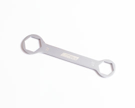 Cruztools Combo Axle Wrench for KTM and Husqvarna motorcycles, 27mm and 32mm sizes, durable metal tool for axle maintenance.