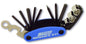 Cruztools Outback'R H13 tools set with compact black tool kit and various repair tools for motorcycle maintenance